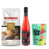 Кофе зерно, сироп арбуз и жевательные конфеты